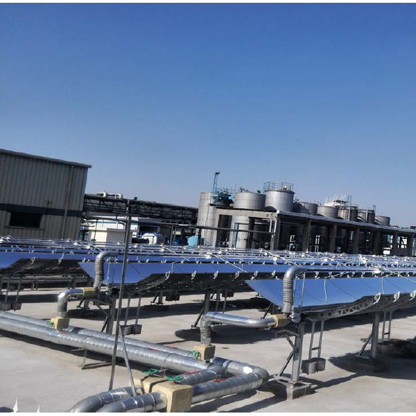 Solar steam boiler system with parabolic trough collectors at Procter & Gamble Tianjin facility, 2330 m² aperture area